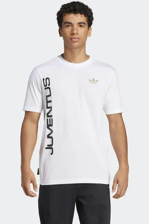 adidas Camiseta blanca y dorado oscuro con estampado gráfico del Juventus de -Blanco