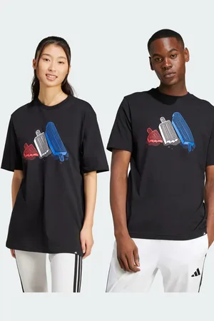 adidas Camiseta negra con estampado gráfico de helados Lounge de