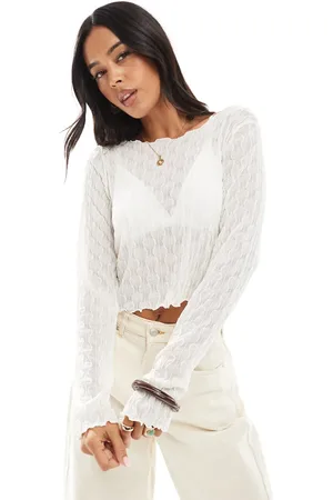 ONLY Top de tejido transparente texturizado de