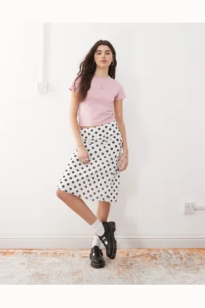 Reclaimed Falda midi con estampado de lunares de -Blanco