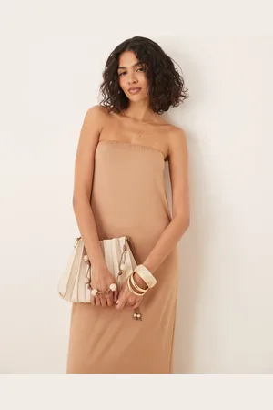 ASOS Vestido largo color con escote palabra de honor de -Multicolor