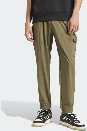 adidas Pantalones cargo verde oliva y negros con logo pequeño Essentials de