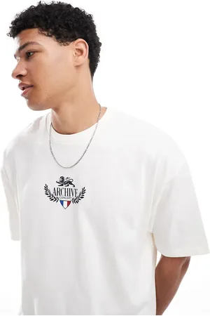 ASOS Camiseta blanco hueso de corte cuadrado extragrande con estampado gráfico de ciudad de