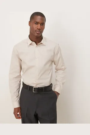 ASOS Camisa de vestir color de corte estándar de popelina fácil de planchar de -Neutro