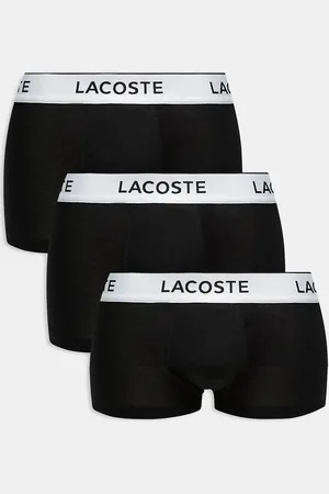 Lacoste Pack de 3 calzoncillos negros con cinturillas blancas de