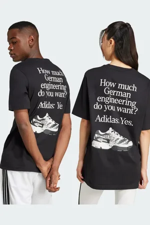 adidas Camiseta negra con estampado gráfico "German engineering" de