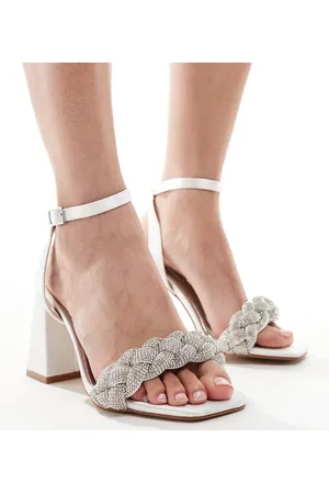 Be Mine Sandalias de novia blanco de tacón Ada de