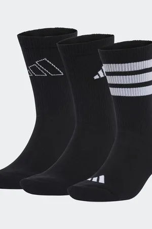 adidas Pack de 3 pares de calcetines negros y blancos con logo de