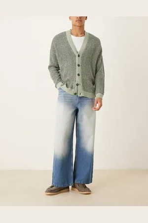 ASOS Vaqueros muy holgados con lavado azul medio y diseño muy desgastado en los laterales de