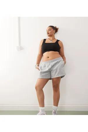 Noisy May Pantalones cortos gris claro con cintura elástica de