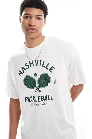 ASOS Camiseta blanco hueso extragrande con estampado gráfico deportivo de
