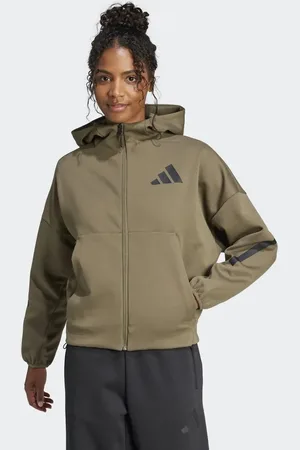 adidas Sudadera verde oliva con capucha y cremallera adidas Z.N.E de