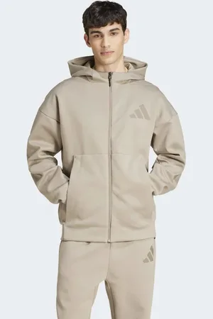 adidas Chaqueta de chándal beis masilla con capucha y cremallera Z.N.E. de -Gris