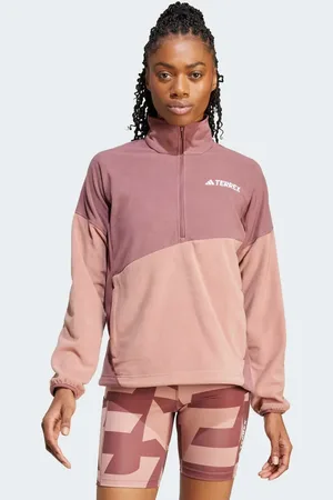 adidas Anorak burdeos y color arcilla cálido de felpa Terrex Multi Climawarm de -Rojo