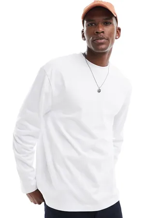 ASOS Camiseta blanca holgada de manga larga de tejido grueso de 240 g/m² de