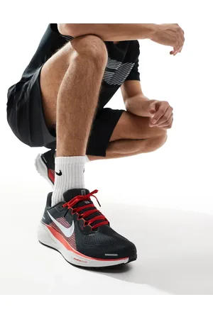 Nike Zapatillas de deporte grises y rojas anchas Air Zoom Pegasus 41 de