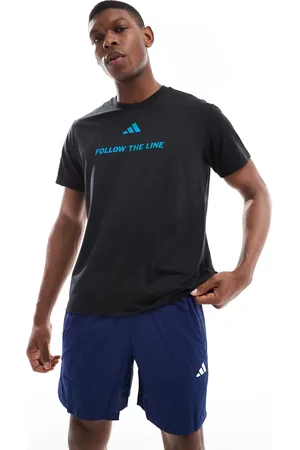 adidas Camiseta negra y azul Follow The Line de adidas Running