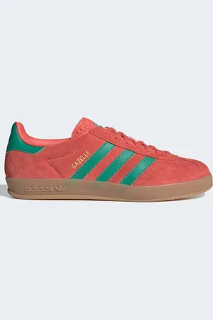 adidas Zapatillas de deporte color escarlata pálido y verdes Gazelle Indoor de -Rojo