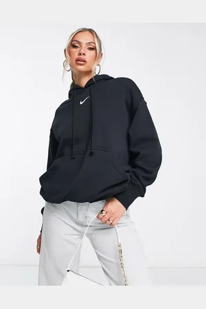 Nike Sudadera negra extragrande con capucha Phoenix Fleece de