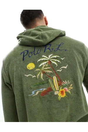 Ralph Lauren Sudadera con capucha y bordado en la espalda de tejido de rizo ligero de algodón de