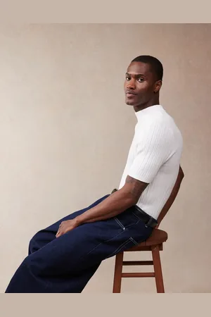 ASOS Camiseta blanca ajustada con cuello alzado de punto acanalado de