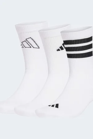 adidas Pack de 3 pares de calcetines blancos y negros con logo de