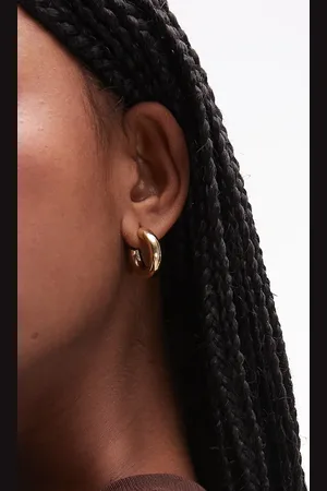 ARKET Pendientes de aro de 20 mm abiertos de latón chapado en oro de