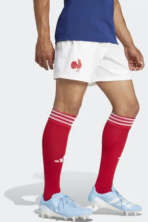 adidas Pantalones cortos negros con diseño de la primera equipación de la selección de rugby de Francia de