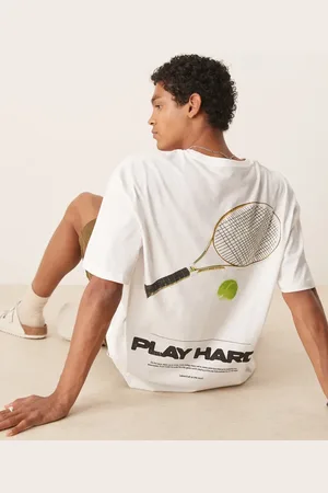 ASOS Camiseta blanca extragrande con estampado gráfico deportivo de