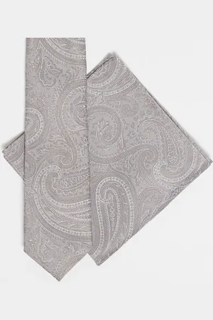 ASOS Set de corbata y pañuelo de bolsillo color con estampado de cachemir de -Neutro