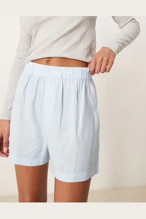 Luna Pantalones cortos a rayas azules estilo bóxer de