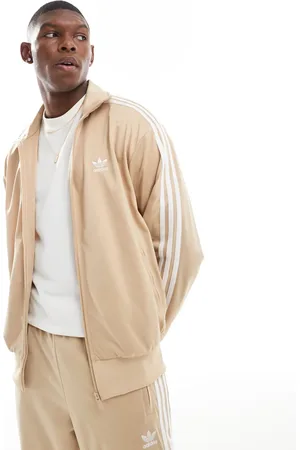 adidas Chaqueta de chándal beis Firebird de -Blanco
