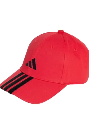 adidas Gorra de béisbol rojo rubí y negra con logo y 3 rayas New de