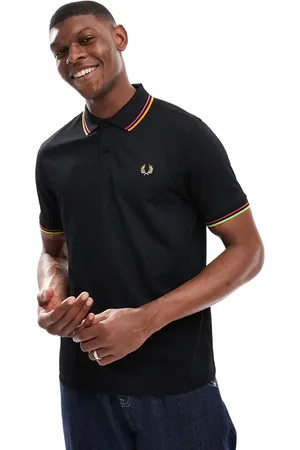 Fred Perry Polo de manga corta de estilo tenista con ribetes dobles de