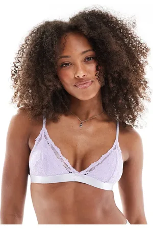 Cotton On Bralette color triangular con relleno de encaje Everyday de Cotton On-Morado