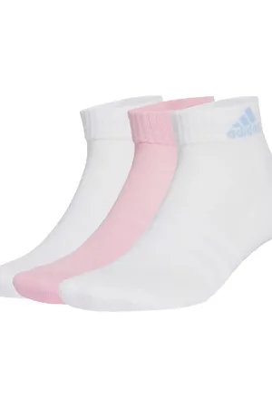 adidas Pack de 3 pares de calcetines tobilleros de color blanco y rosa intenso Cushioned Sportswear de