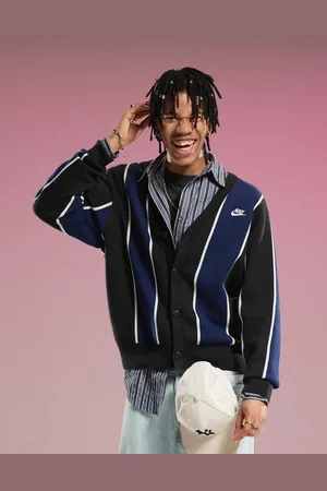 Nike Sudadera y negro a rayas de Club