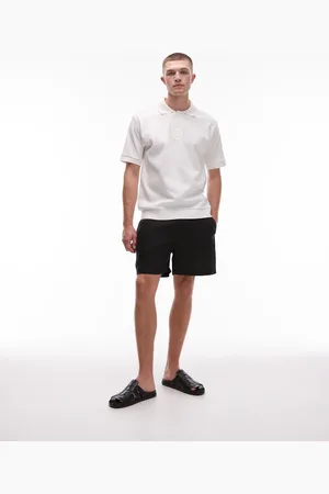 ARKET Pantalones cortos negros con cordón ajustable de lino de