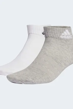 adidas Pack de 6 pares de calcetines tobilleros de color gris medio jaspeado y blancos Thin and Light Sportswear de