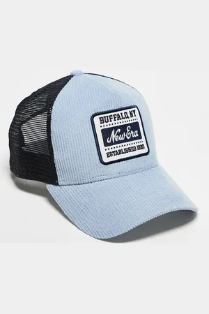 New Era Gorra de camionero multicolor con parche de estilo vintage de pana de