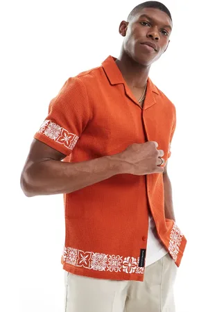Native Youth Camisa lavado con detalle bordado de punto gofrado de