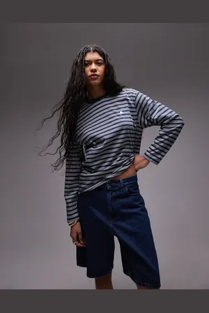 Carhartt Top azul empolvado a rayas de manga larga Sydney de