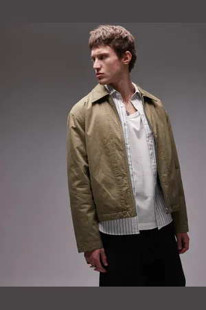Topman Chaqueta Harrington de sarga de -Verde