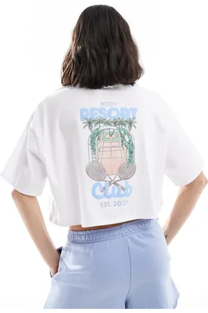 Cotton On Camiseta corta blanca con estampado "Resort Club" de Cotton On