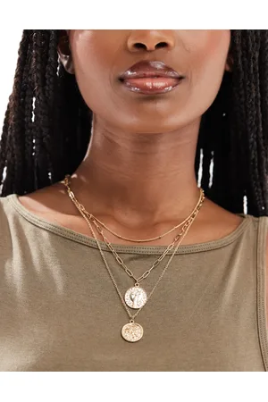 Pieces® Collar de varias cadenas con charms de monedas de