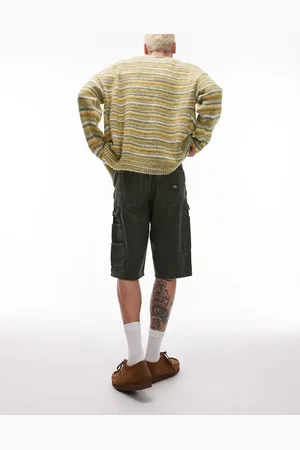 Dickies Pantalones cortos de corte suelto y estilo pintor con pespuntes en contraste de -Blanco