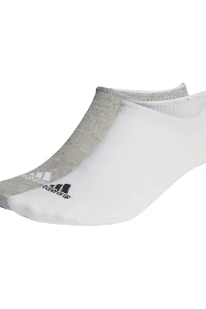 adidas Pack de 3 pares de calcetines invisibles de color gris medio jaspeado y blancos Thin and Light de