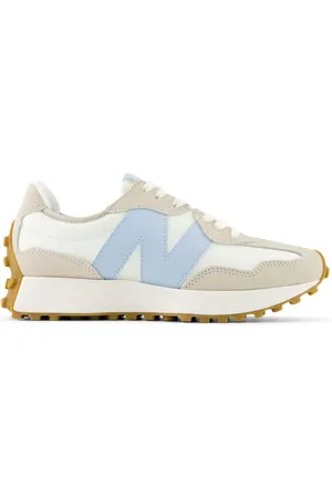 New Balance Zapatillas deportivas blancas con detalles azul pastel 327 de
