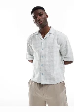 Only & Sons Camisa a cuadros azul claro holgada de tejido texturizado de -Verde