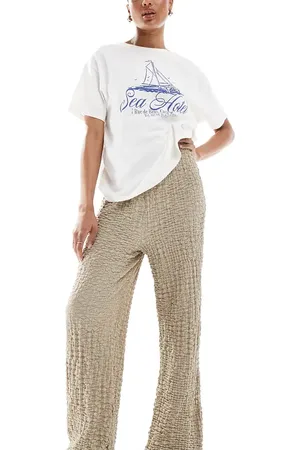 ONLY Pantalones de pernera ancha de tejido texturizado de -Neutro